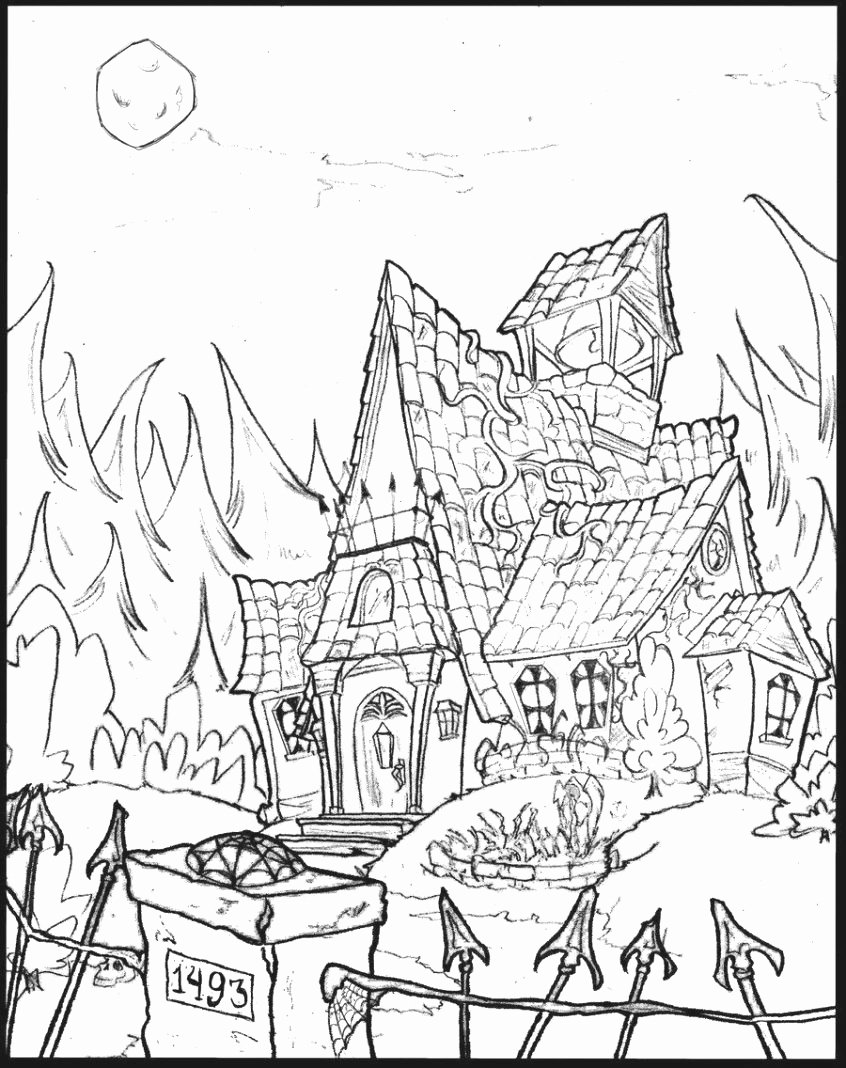 43 Splendi Haunted House Coloring Pages – Stephenbenedictdyson