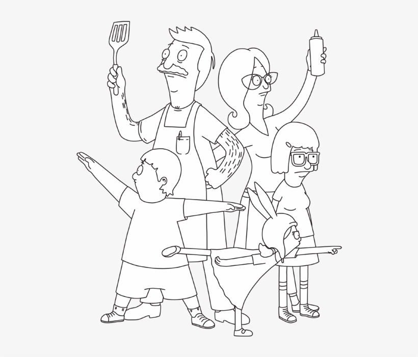 Bobs Burgers Coloring Pages - Bob's Burgers Printable Coloring Pages  Transparent PNG - 620x688 - Free Download on NicePNG