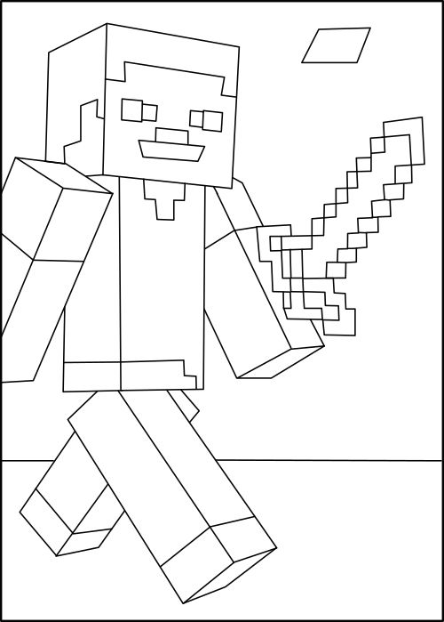 Minecraft Steve | An original free Minecraft Coloring Page
