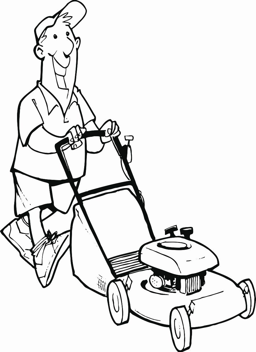 Lawn Mower Coloring Page Elegant Mower Drawing at Getdrawings in 2020 | Lawn  mower, Lawn mower storage, Farm animal coloring pages