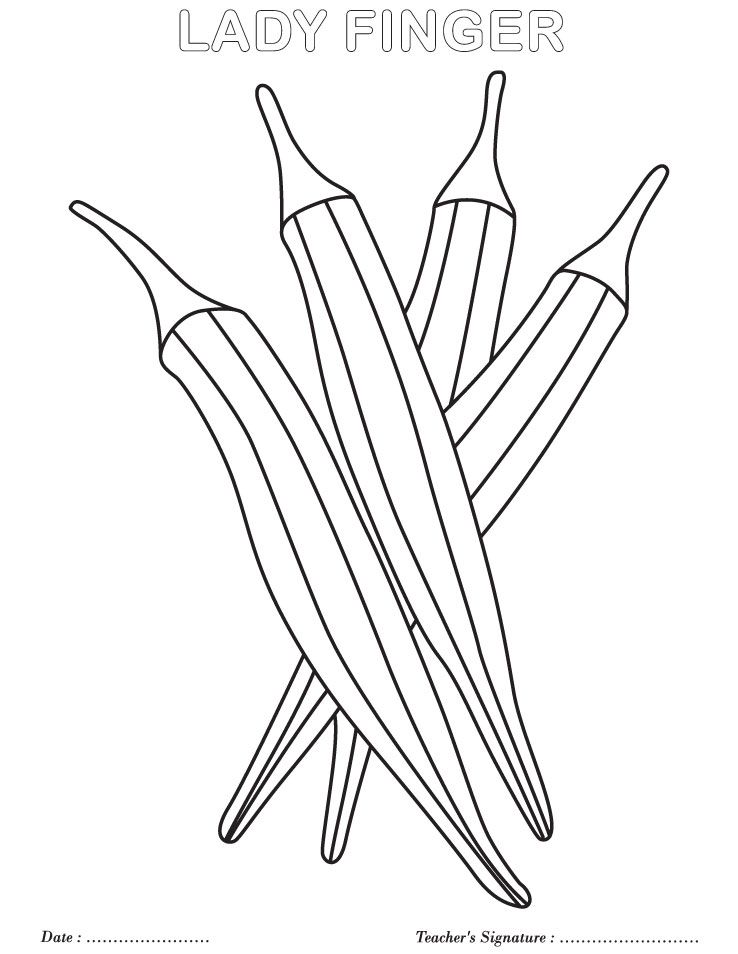 Lady fingers coloring pages | Download Free Lady fingers coloring pages for  kids | Bes… | Coloring pages to print, Coloring pages for kids, Vegetable coloring  pages
