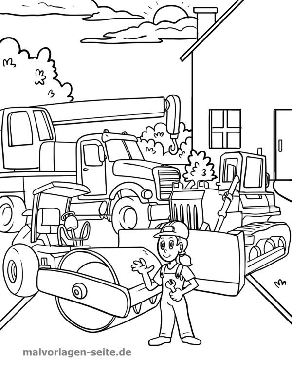 Coloring page construction site - free coloring pages