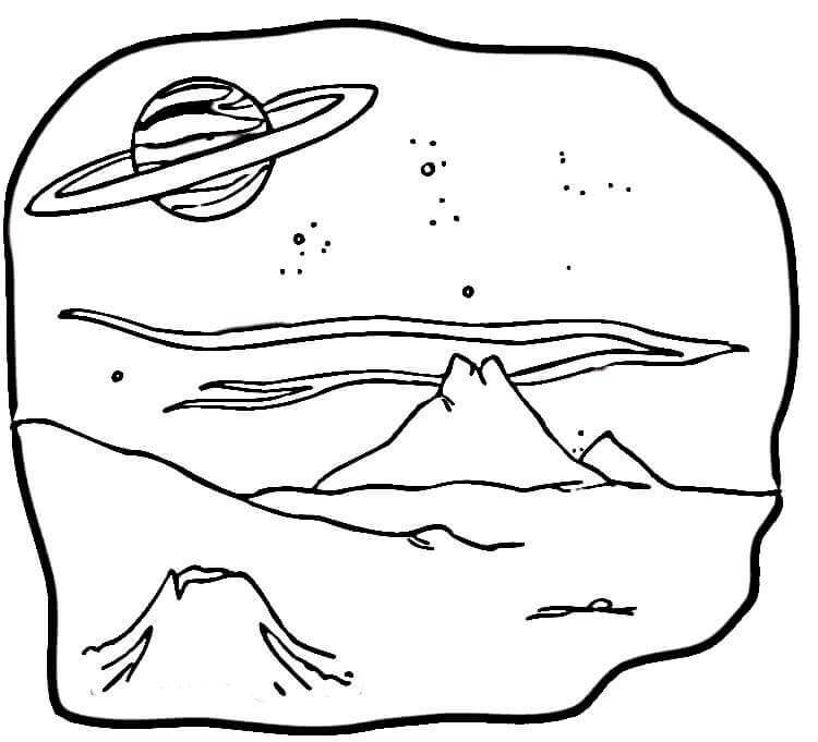 View From Moons Of Saturn Coloring Page - Free Printable Coloring Pages