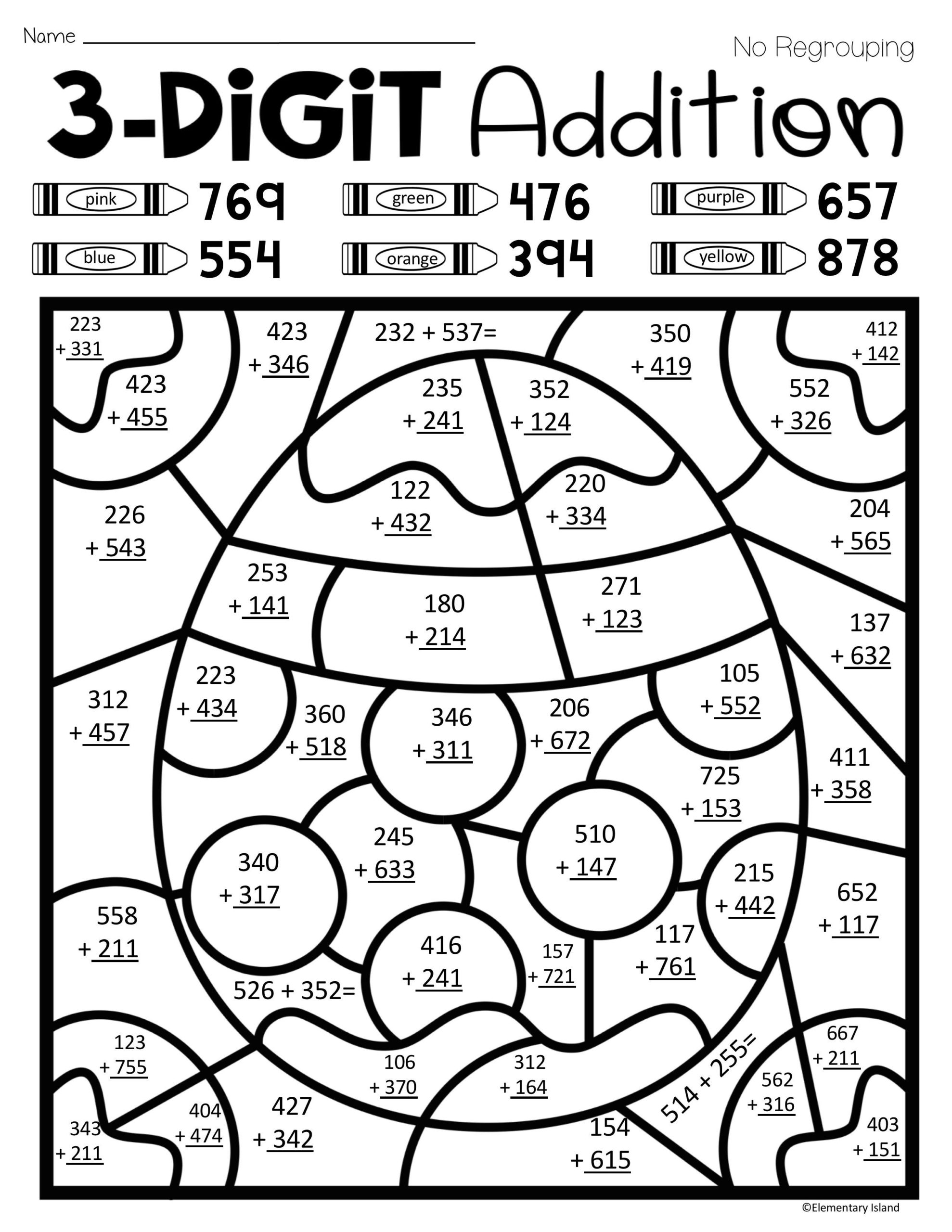 Free Color By Number Math Worksheets Photo Ideas Coloring Home