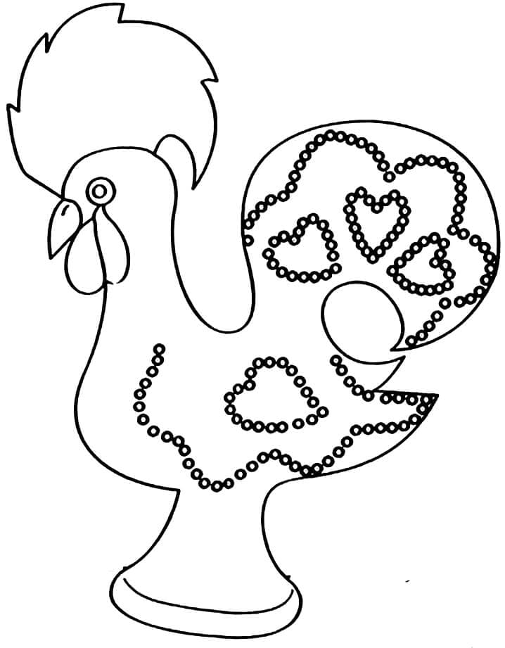 Portuguese Rooster Coloring Page - Free Printable Coloring Pages for Kids