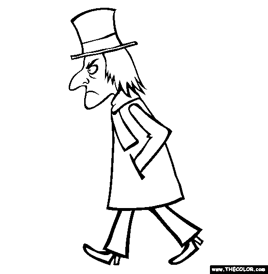 Scrooge Coloring Page | Christmas Coloring Pages