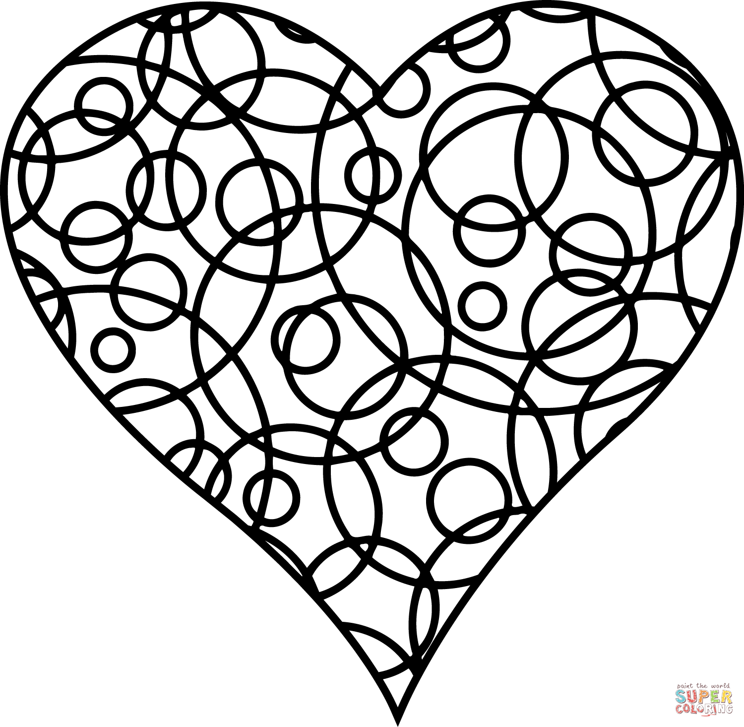 Patterned Heart coloring page | Free Printable Coloring Pages