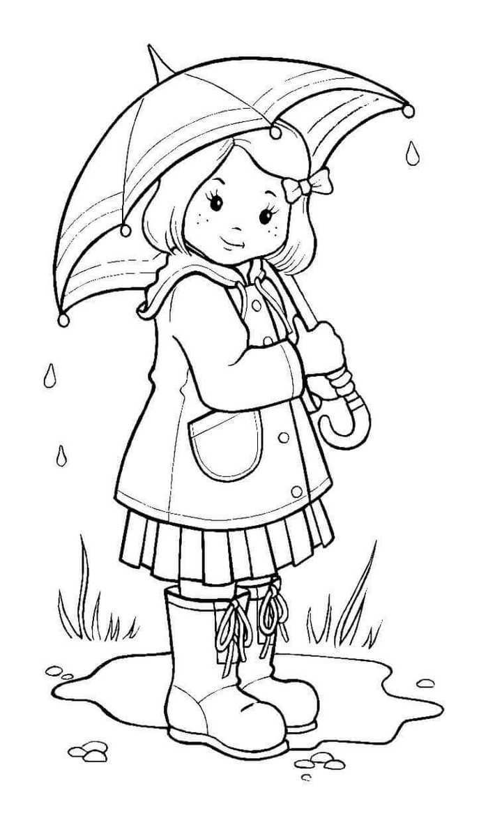 Rainy Day Coloring Pages PDF For Kids - Coloringfolder.com