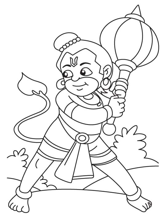 Hanuman Drawing Coloring Page | Download Free Hanuman Drawing Coloring