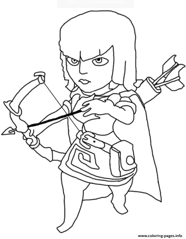 Archer Clash Of Clans Coloring Pages Printable