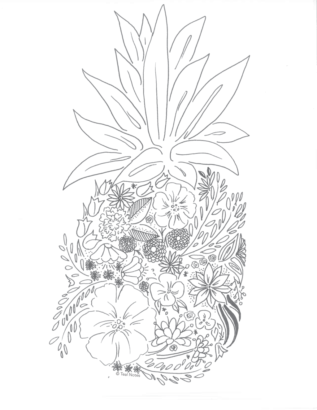 Pineapple Coloring Sheet Photo Ideas Music Printable Cake Page Fruit Pages  Free – Slavyanka