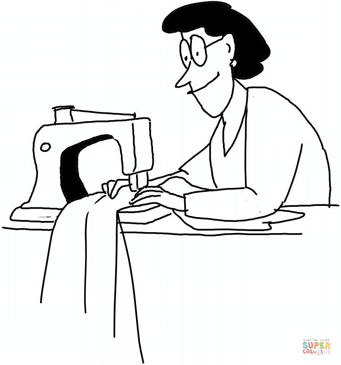 Sewing Coloring Pages - Coloring Home