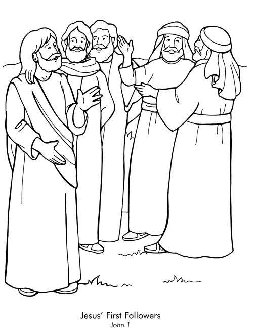 Jesus disciples coloring pages