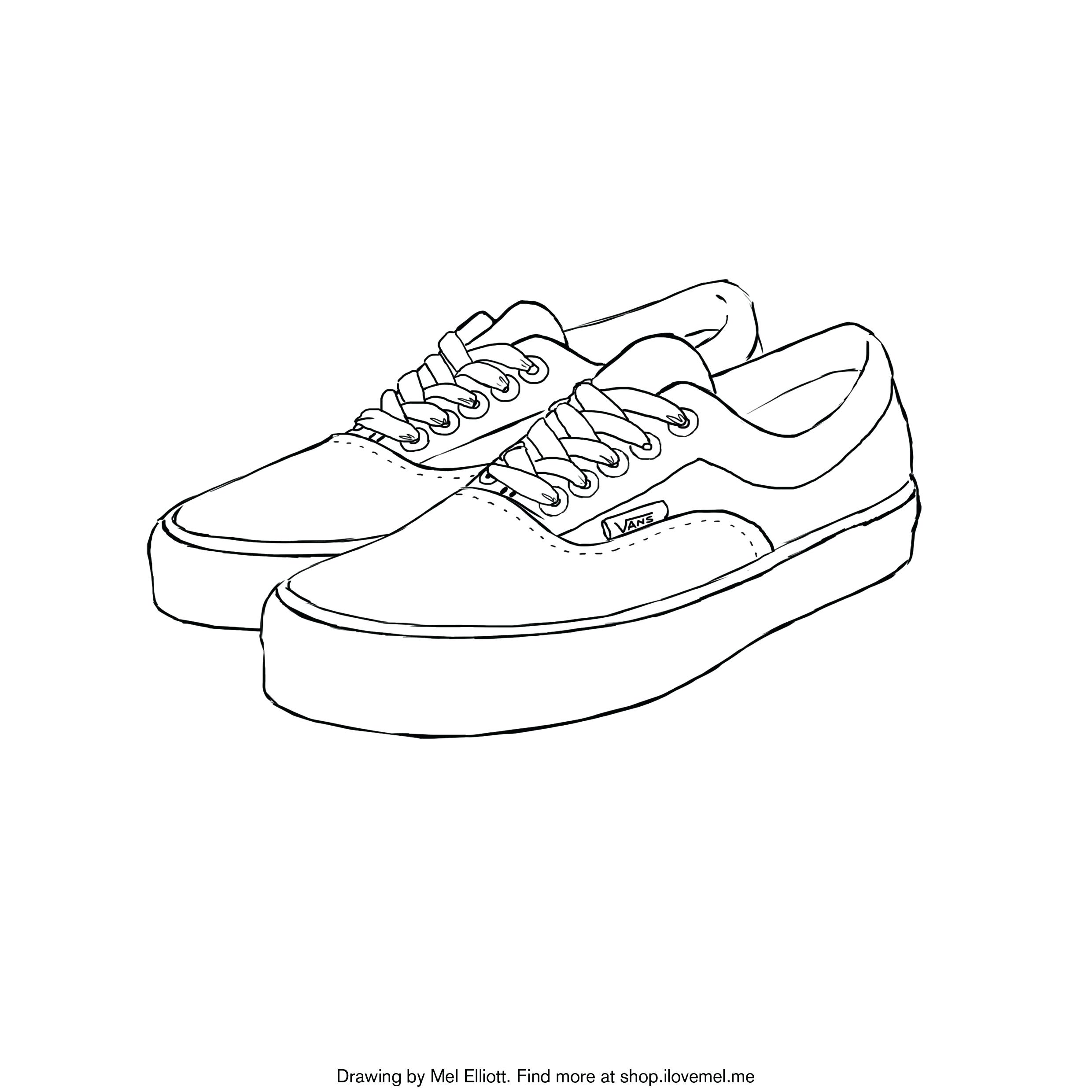 Vans Checkered Shoes Coloring Pages