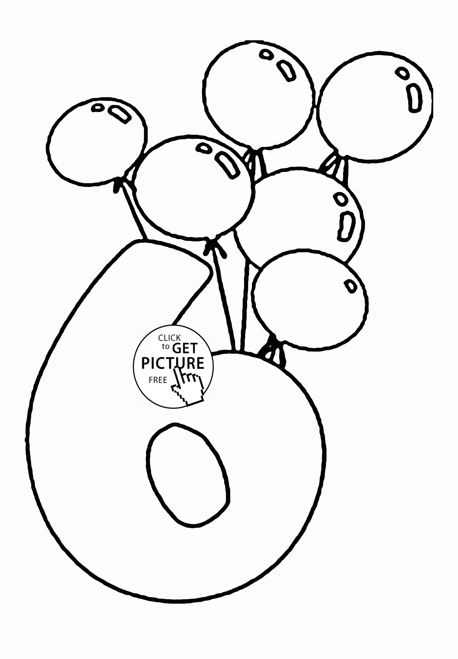 Number 6 and Birthday Balloons coloring page for kids, holiday coloring  pages printable… | Birthday coloring pages, Birthday balloons, Happy  birthday coloring pages