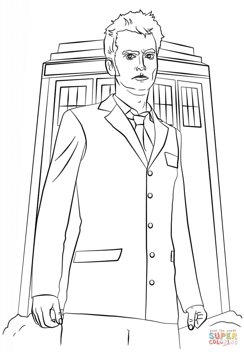 Tenth Doctor Who coloring page | Free Printable Coloring Pages