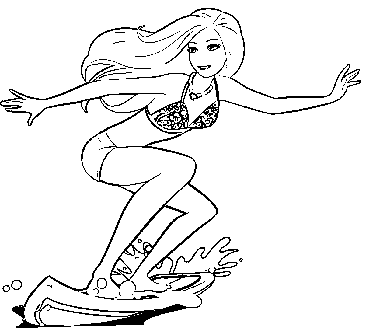 Barbie Surfing Coloring Page   Wecoloringpage   Coloring Home