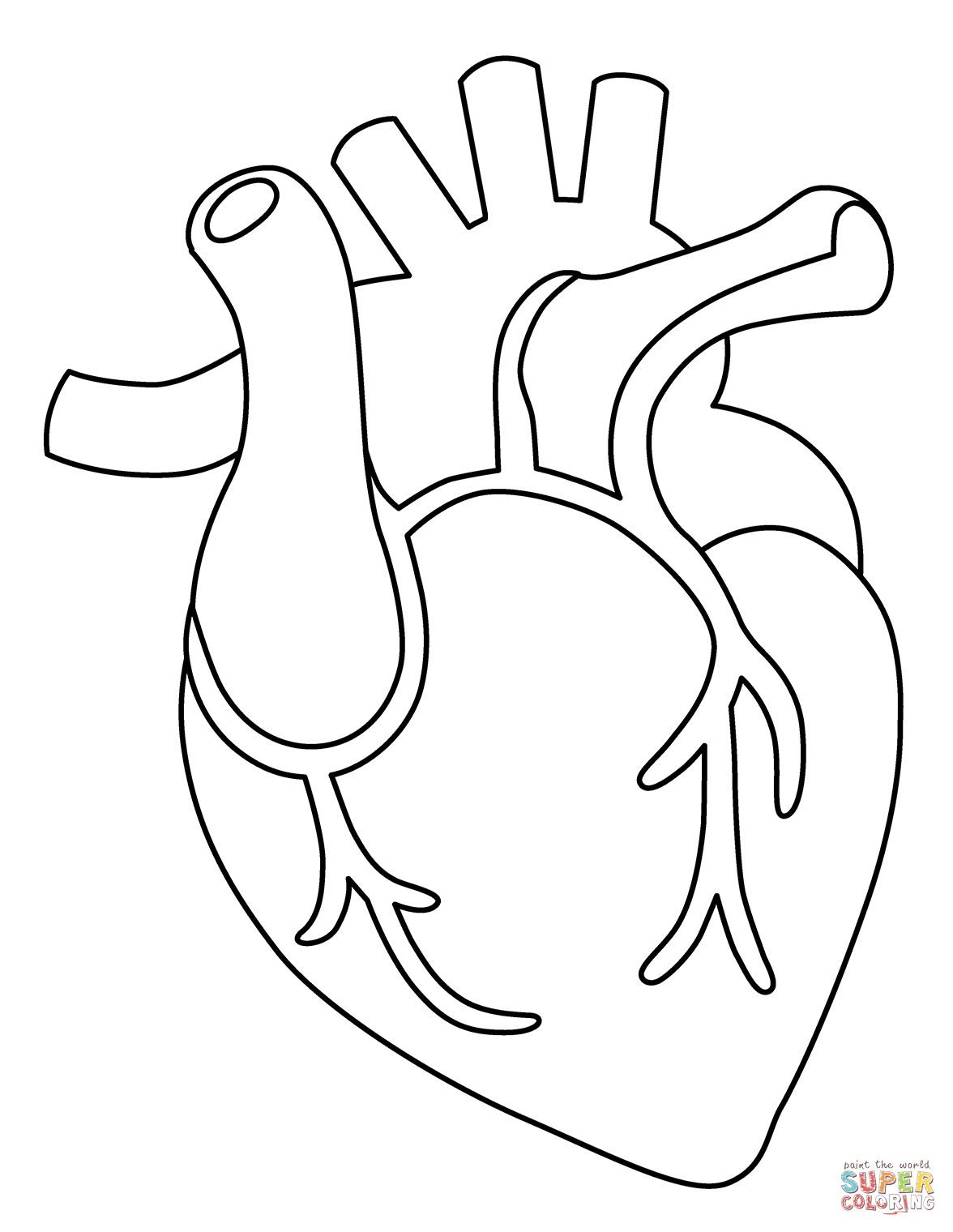 Anatomical Heart Emoji coloring page | Free Printable Coloring Pages