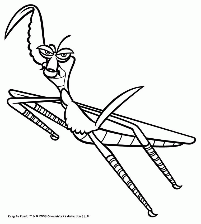 KUNG FU PANDA coloring pages - Mantis, the Kung Fu Master