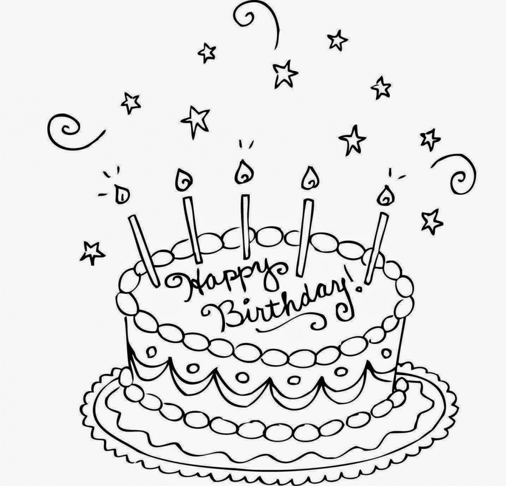 Happy Birthday Coloring Pages Birthday Cake In Cartoon Coloring ...