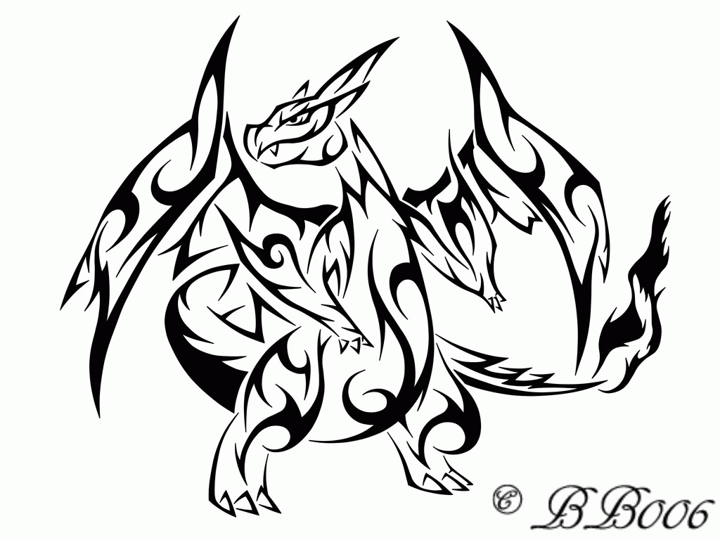 Mega Charizard X Tribal Coloring Pages #544 Pokemon Coloring Pages ...