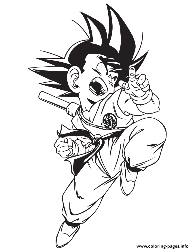 Print dragon ball gt kid goku coloring page Coloring pages