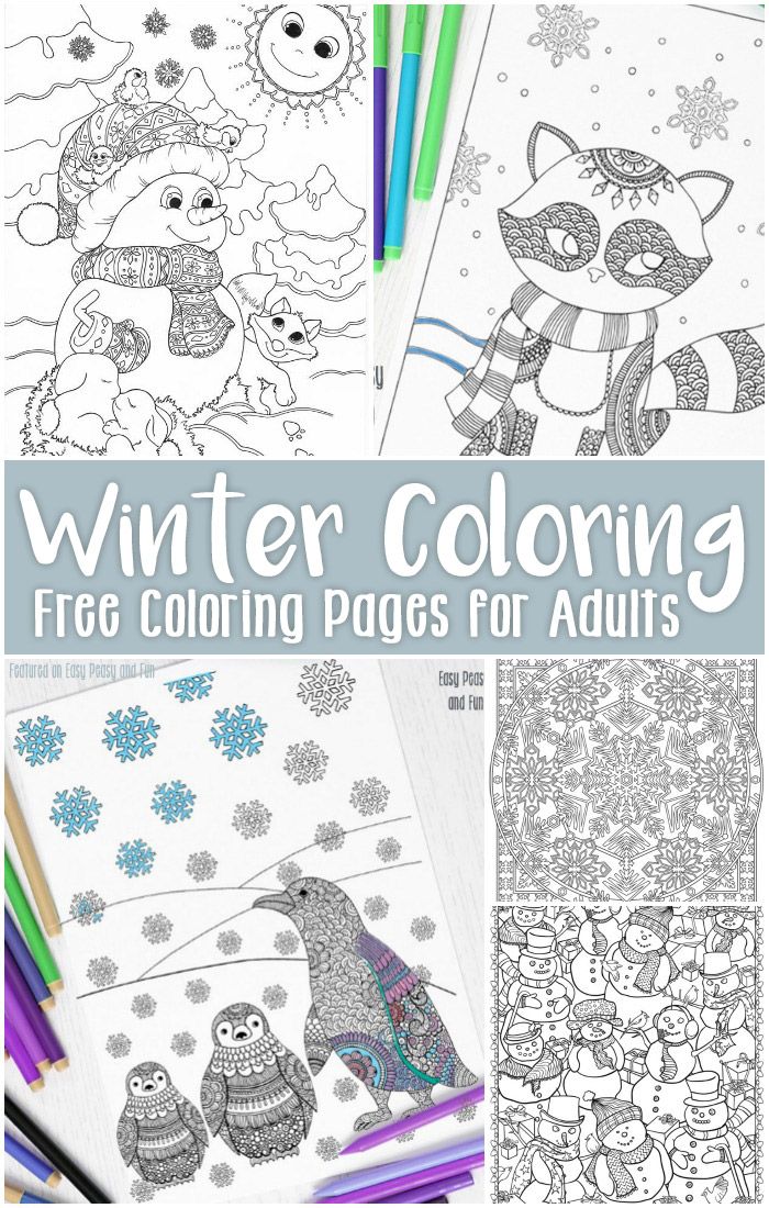 Free Printable Winter Coloring Pages for Adults - Easy Peasy and Fun