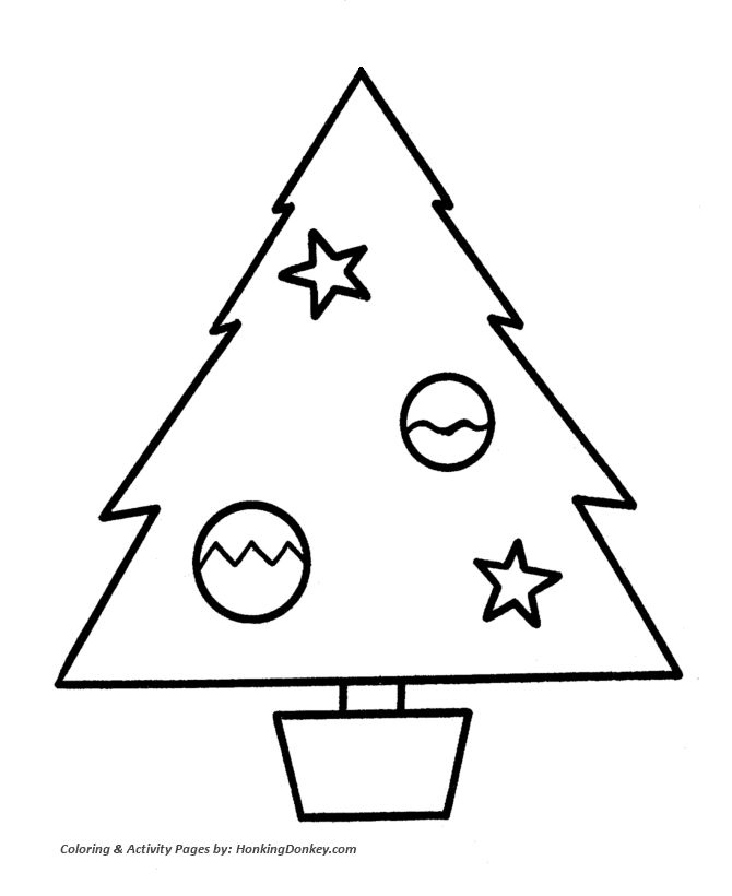 Christmas Tree Coloring Pages - Simple Christmas Tree Coloring ...