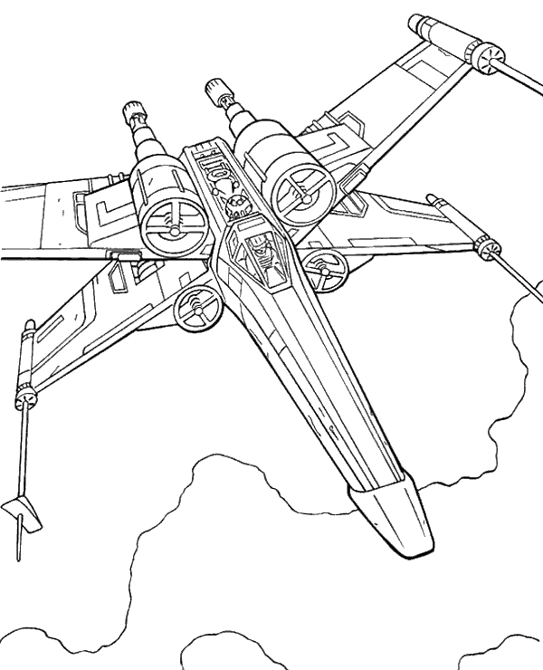 Star Wars X-Wing spaceship coloring page - Topcoloringpages.net