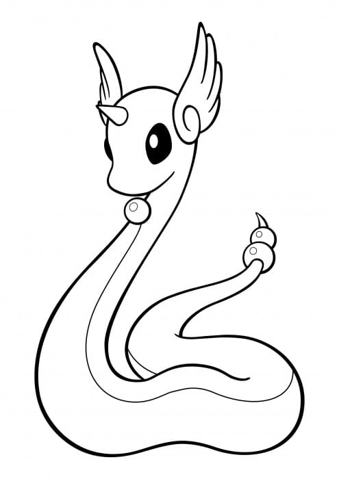 Cute Dragonair Coloring Page - Free Printable Coloring Pages for Kids