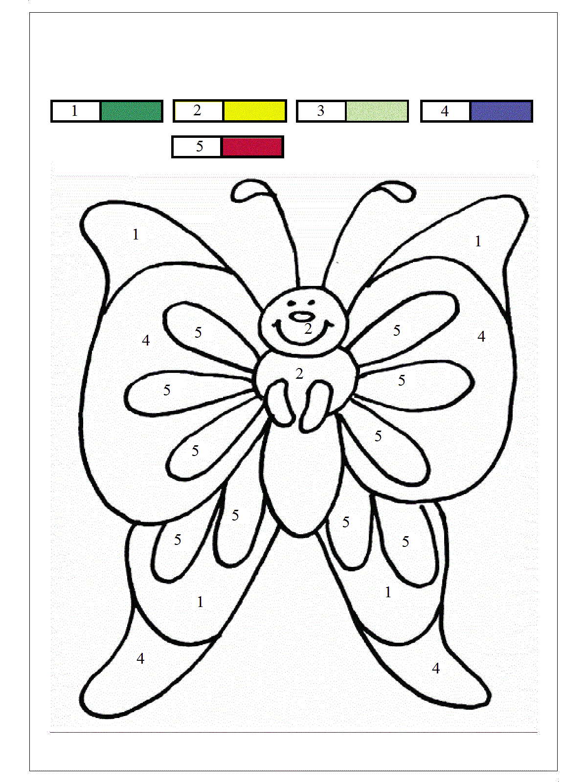 Butterfly Color By Number - Coloring Home