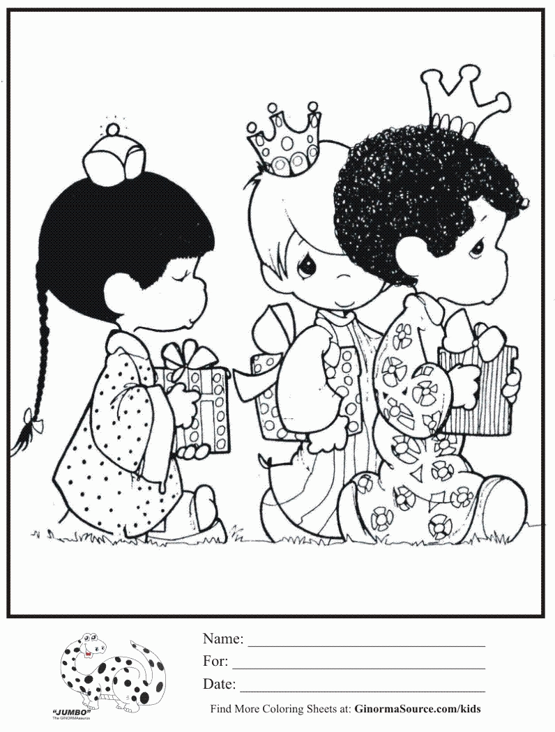 kids coloring page precious moments christmas 3 wise men coloring ...