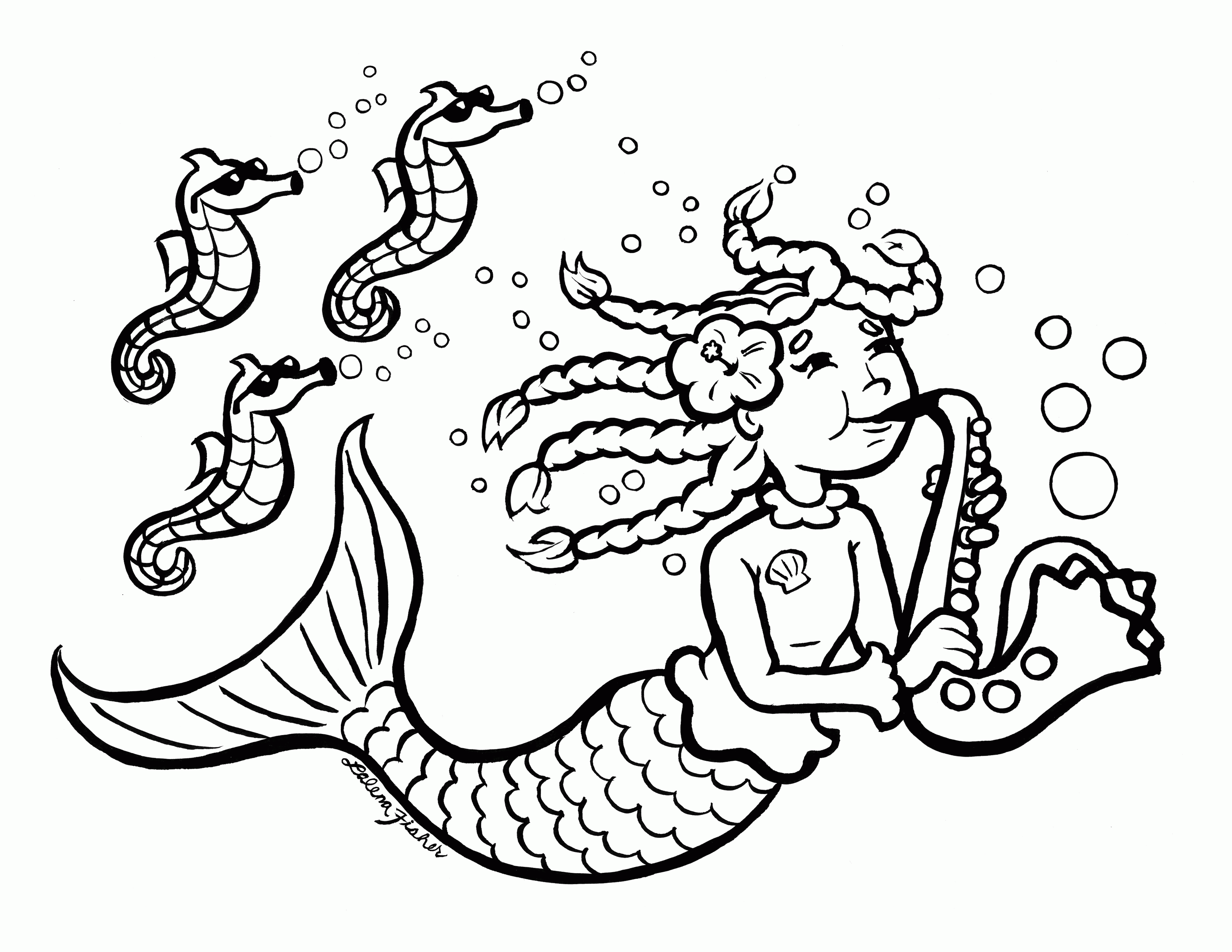 Baby Mermaid Coloring Pages - Coloring Home
