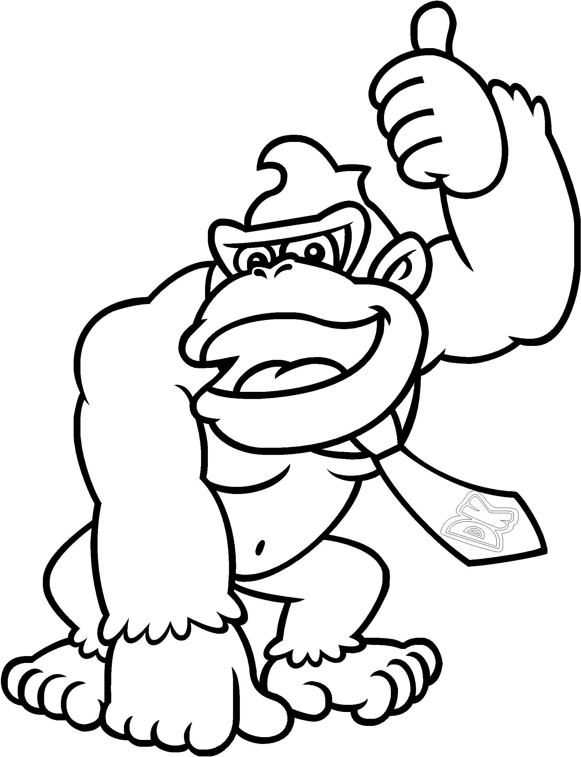 Donkey Kong Coloring Page - Coloring Pages for Kids and for Adults