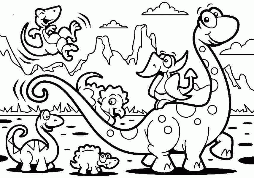 View Preschool Dinosaur Coloring Pages