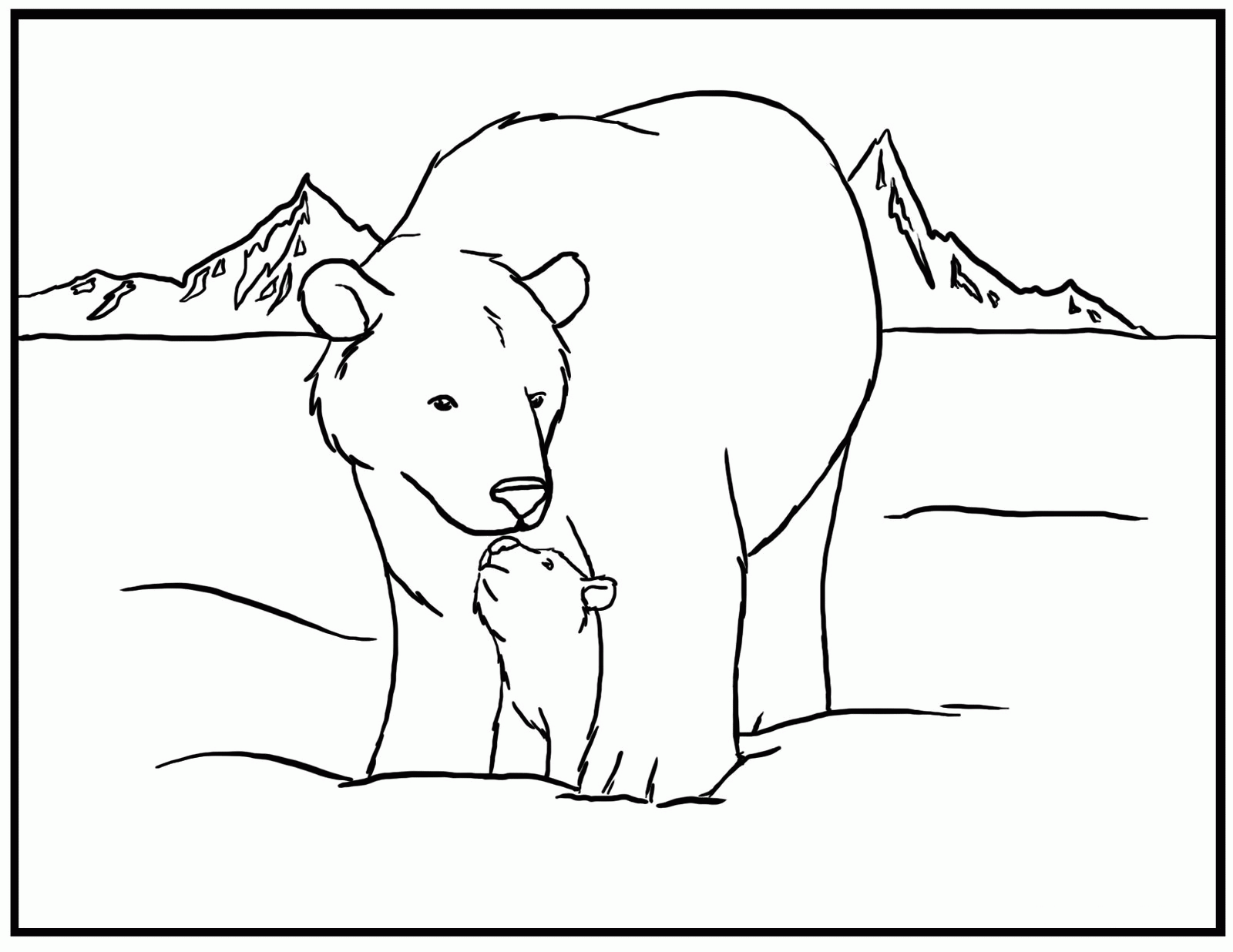 printable coloring pages polar bear