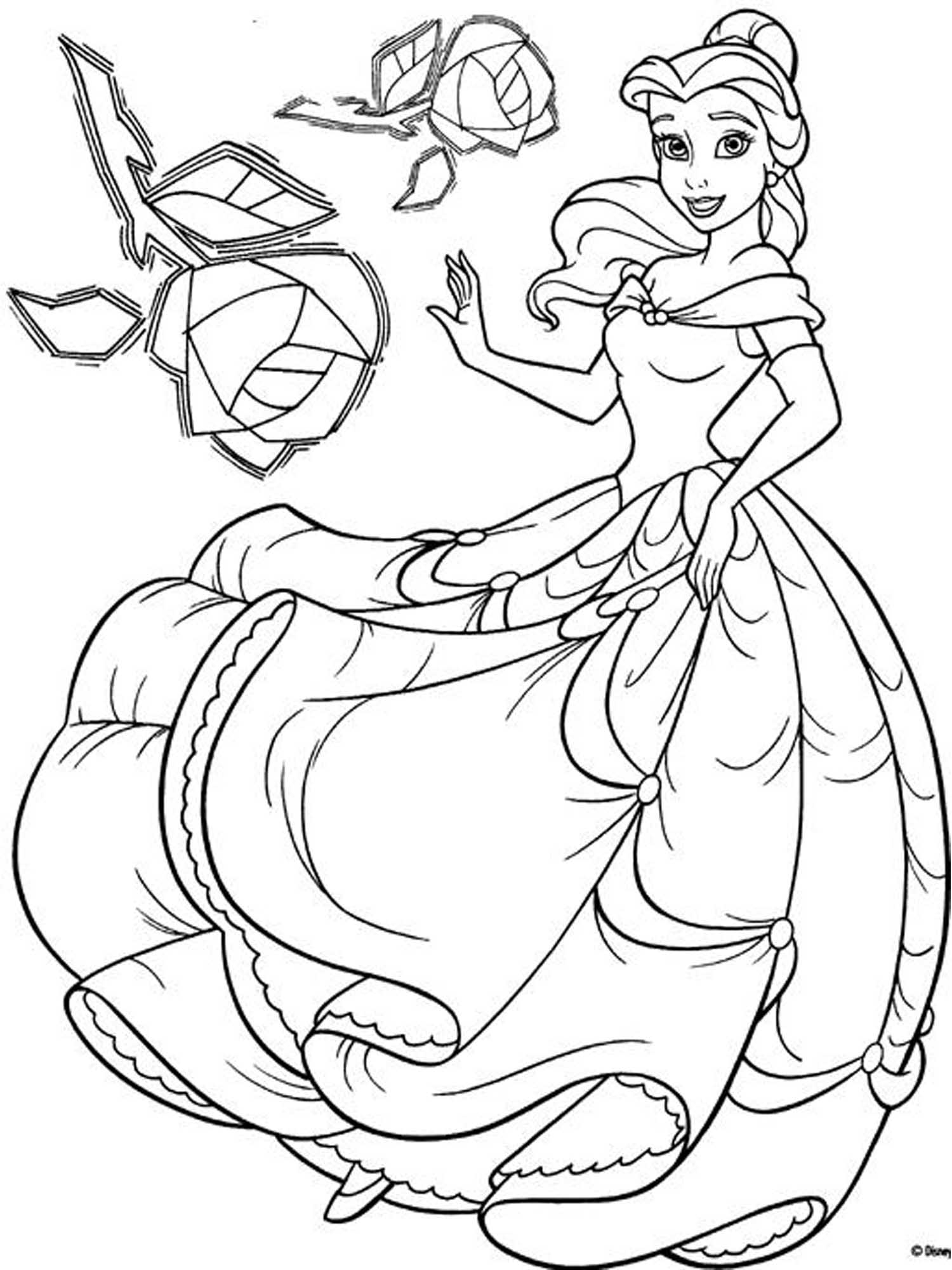Disney Beautiful Princess Belle Coloring Pages Coloring Pages For ...
