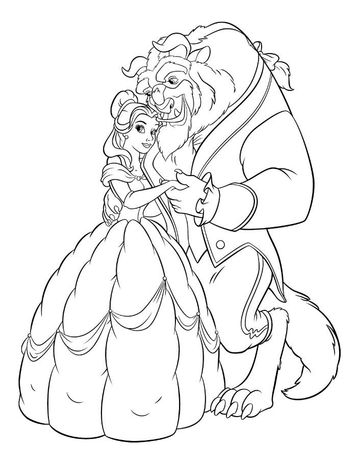 Beauty And The Beast - Coloring Pages for Kids and for Adults