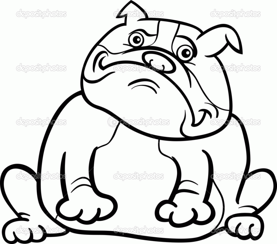 Doggie Coloring Pages English Bulldog Dog Cartoon For Coloring 