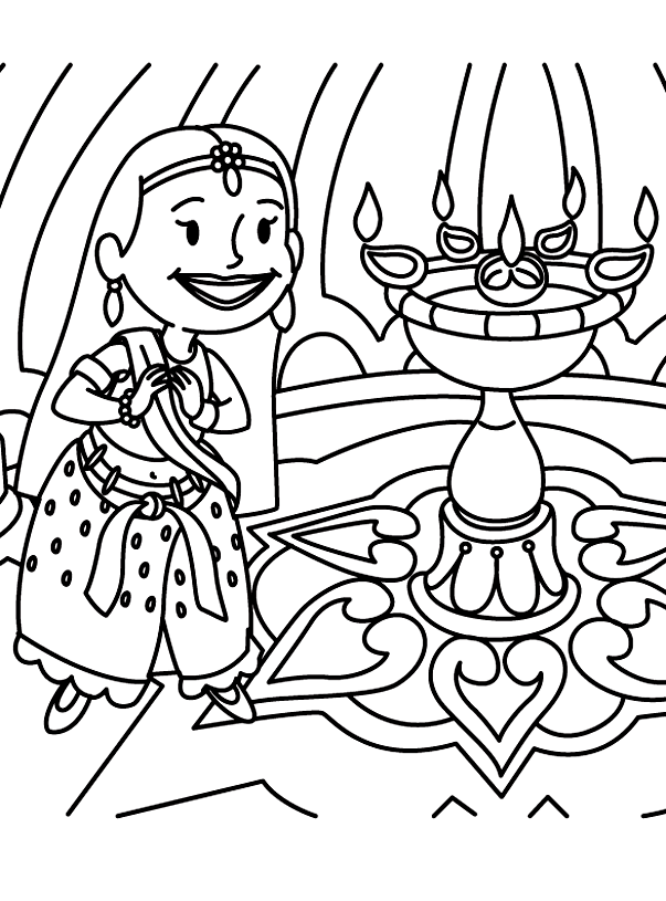 Diwali Coloring Pages: Diwali Kids Coloring Pages