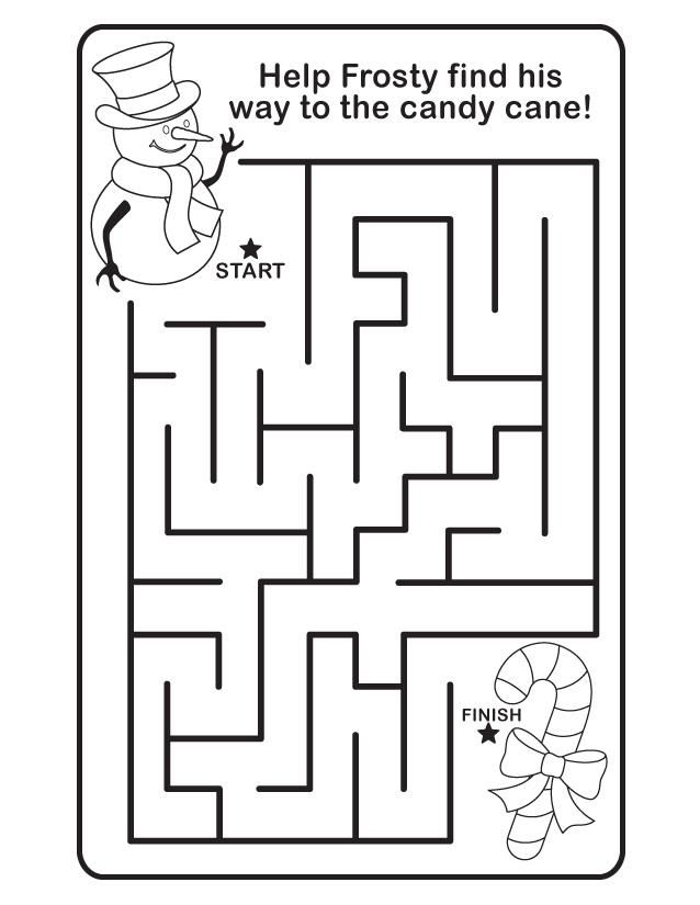 Christmas maze - Free Printable Coloring Pages