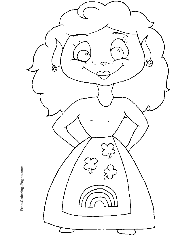 Download St Patrick S Day Coloring Pages A Girl Leprechaun Coloring Home