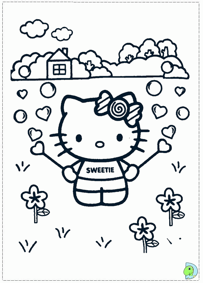 happy beauty Hello Kitty Coloring page « Printable Coloring Pages