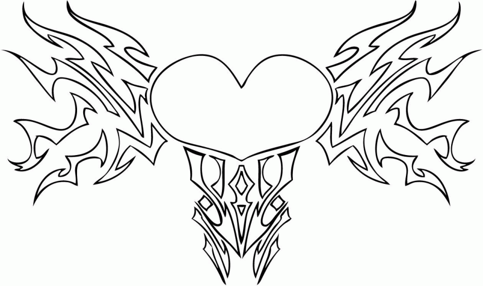 Hearts With Wings Coloring Pages Hearts And Wings Coloring Pages 