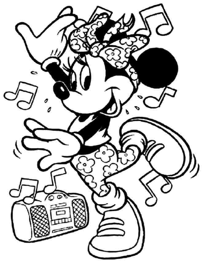 Colouring Pages Cartoon Disney Minnie Mouse Printable For 
