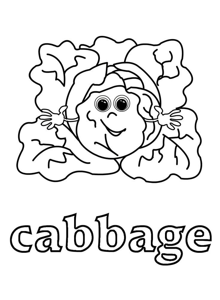 Cabbage Vegetable Coloring Pages | kids coloring pages