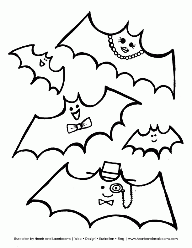 Halloween Bat Coloring Pages Free Halloween Printable Fancy Bats 