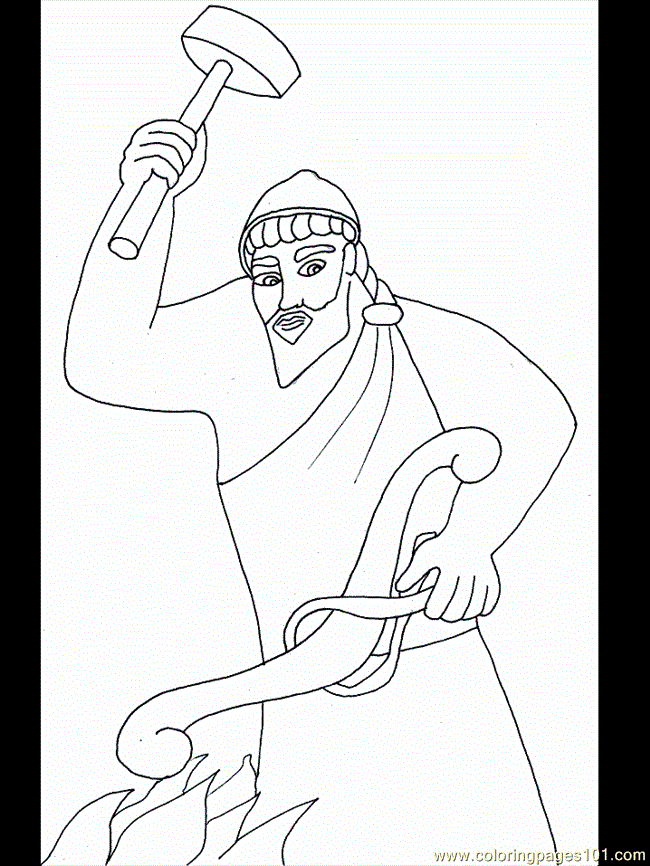 Coloring Pages Greece Hephaestus2 (Countries > Greece) - free 