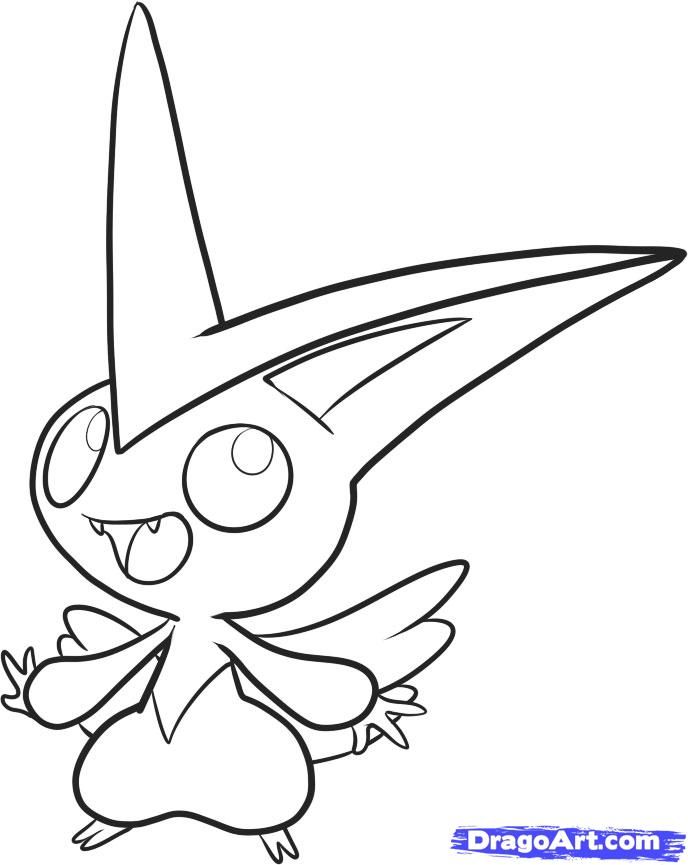 How to Draw Victini, Step by Step, Pokemon Characters, Anime, Draw 