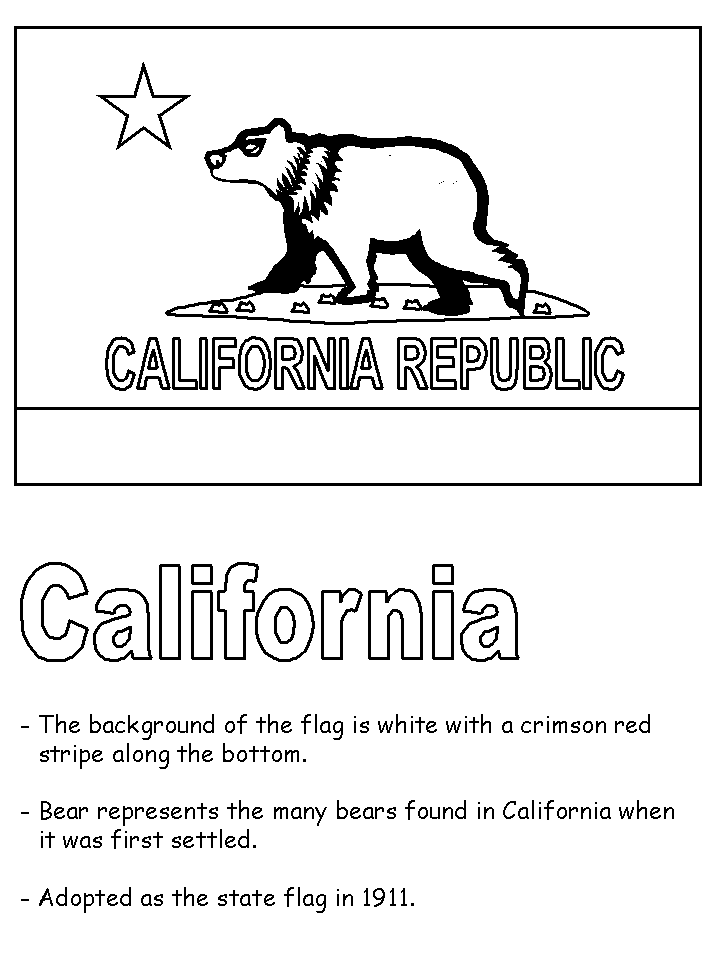 California state flag coloring page